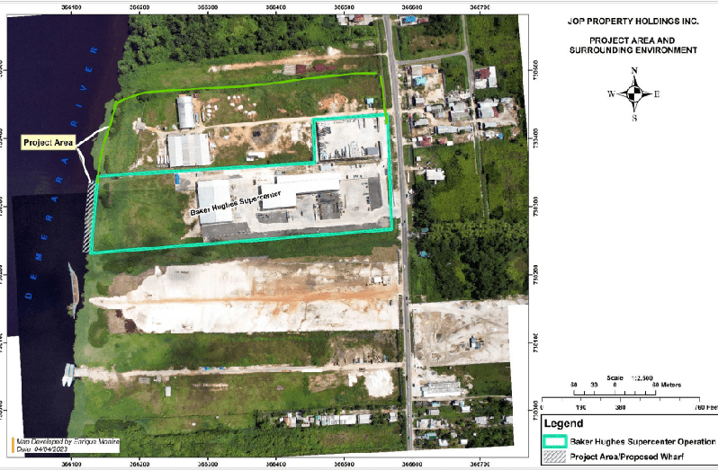 The proposed location for the US$25 million wharf (JOP diagram)