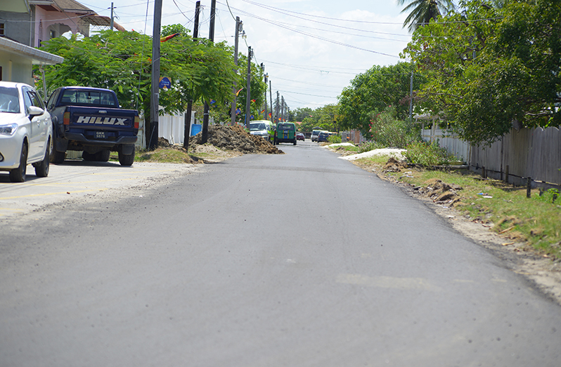 One of the newly built roads in Enterprise on the East Coast of Demerara  ((Japheth Yohan photo)