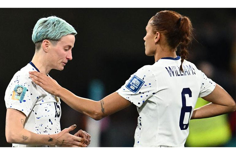 Rapinoe (left) will retire at the end of her club side OL Reign's NWSL campaign, with the regular season ending in October and the play-off final on 11 November