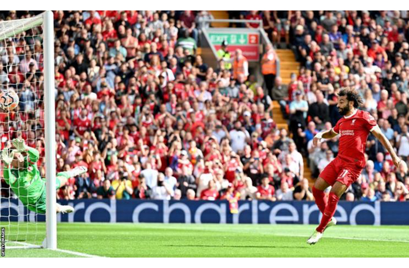Mohamed Salah missed a penalty in the 1-0 loss at Bournemouth in March when he shot wide, but this time he was able to convert the rebound