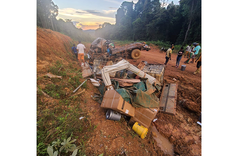 The scene of the accident at Lion Mountain trail, Cuyuni-Mazaruni