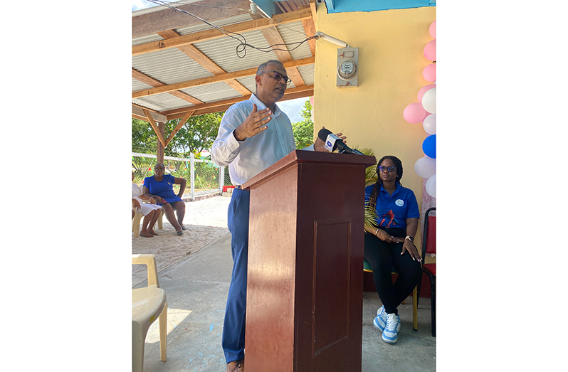 Minister of Health Dr Frank Anthony speaking at the launch