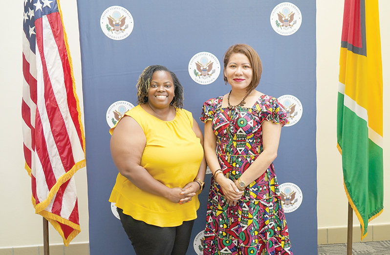 Rohmena Chung (right) and Public Affairs Officer, Kelly McCray (US Embassy photo)