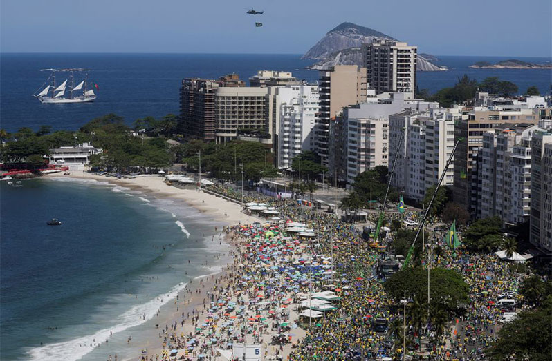 A general view of the Copa Cabana beach during Independence Day celebrations, in Rio de Janeiro, Brazil on September 7, 2022 (REUTERS/Ricardo Moraes/File Photo)