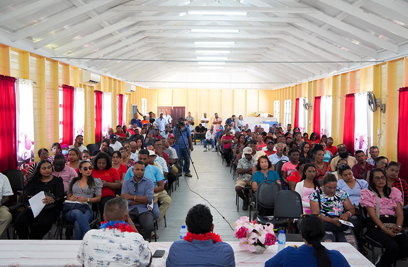 The Ministry of Legal Affairs spearheaded an awareness session on restorative justice in Region Five which attracted hundreds of persons (MoLA photo)