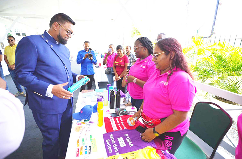 President Dr Irfaan Ali and the Rotary Club of Georgetown hosted a blood drive at State House on Saturday (Photos: Office of the President/Delano Williams)