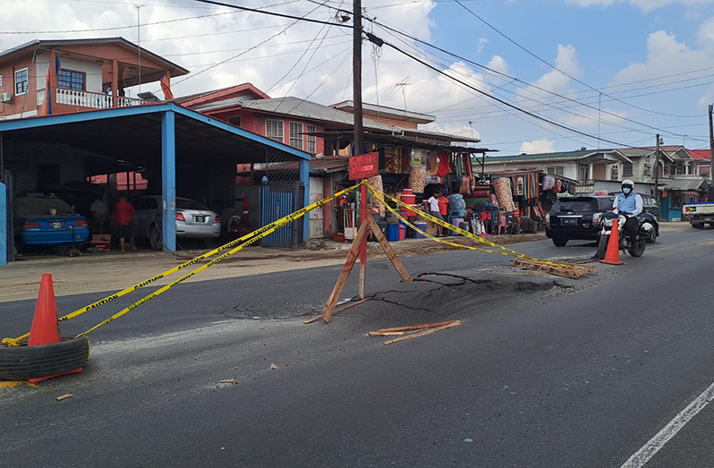 The Ministry of Public Works’ Special Projects Unit working to fix the Grove/Diamond Public Road