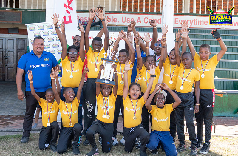 Champions! Stella Maris Primary celebrate being crowned champions of the Future Warriors Tapeball tournament (PHOTO: FL Sport)