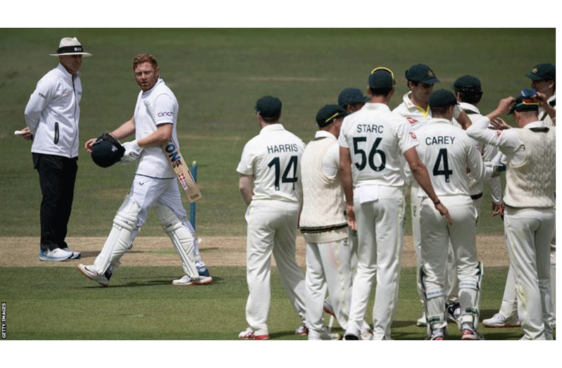 The confrontation came after Jonny Bairstow's controversial stumping on the final day of the second Ashes Test.