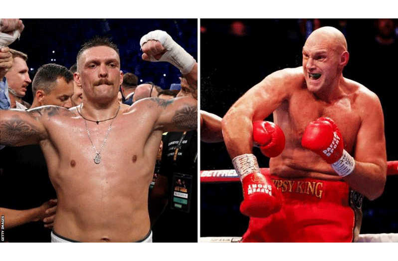 Usyk (left) and Fury are both undefeated in their pro careers