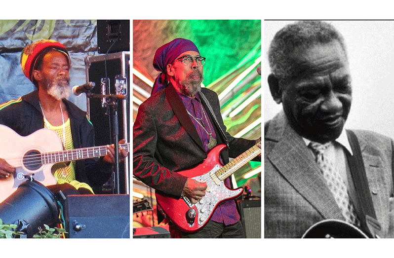 A combo image of Earl 'Chinna' Smith (left), Stephen 'Cat' Coore (centre) and Ernie Ranglin