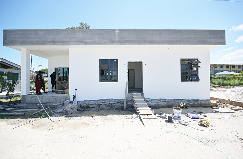 The partially completed structure at Pouderoyen in Region Three