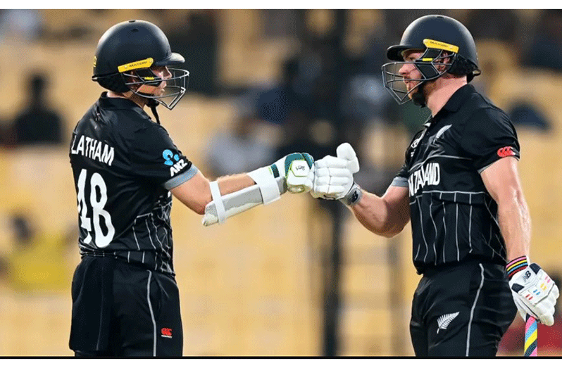 Tom Latham and Glenn Phillips put on 144 off 153 balls (ICC/Getty Images)