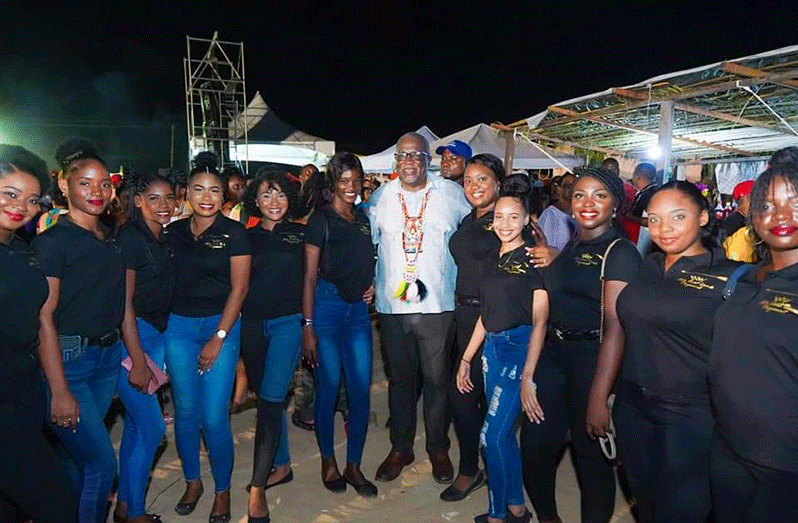 The Miss East Bank delegates with Prime Minister, Brigadier (Ret’d) Mark Phillips