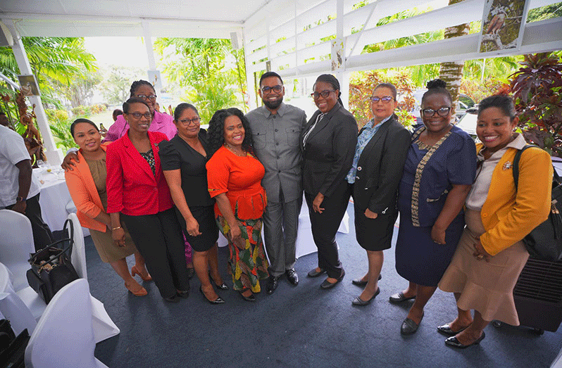President, Dr. Irfaan Ali with some of the teachers at the consultation