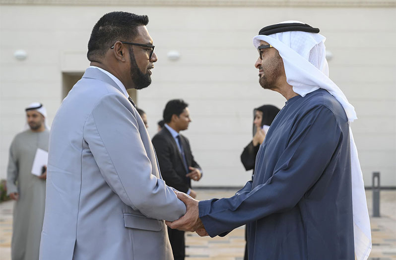 President of Guyana, Dr. Irfaan Ali, and His Highness Sheikh Mohammed bin Zayed Al Nahyan, President of the United Arab Emirates