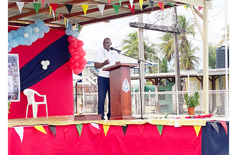 Minister of Home Affairs, Robeson Benn speaking at the launch of Road Safety Month in Region Two