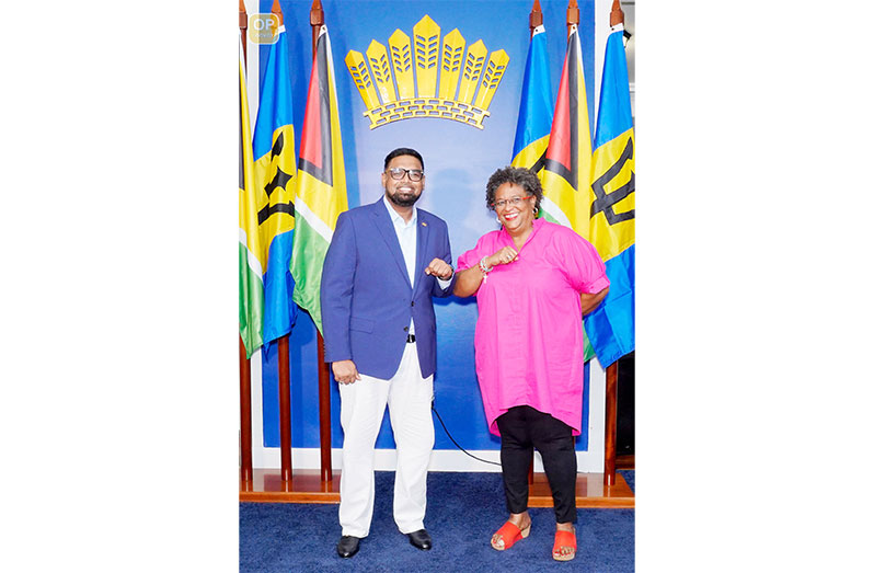 President, Dr. Irfaan Ali and Prime Minister of Barbados, Mia Mottley