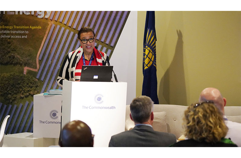 Commonwealth Secretary-General, the Rt Hon. Patricia Scotland, KC, during her remarks at COP28