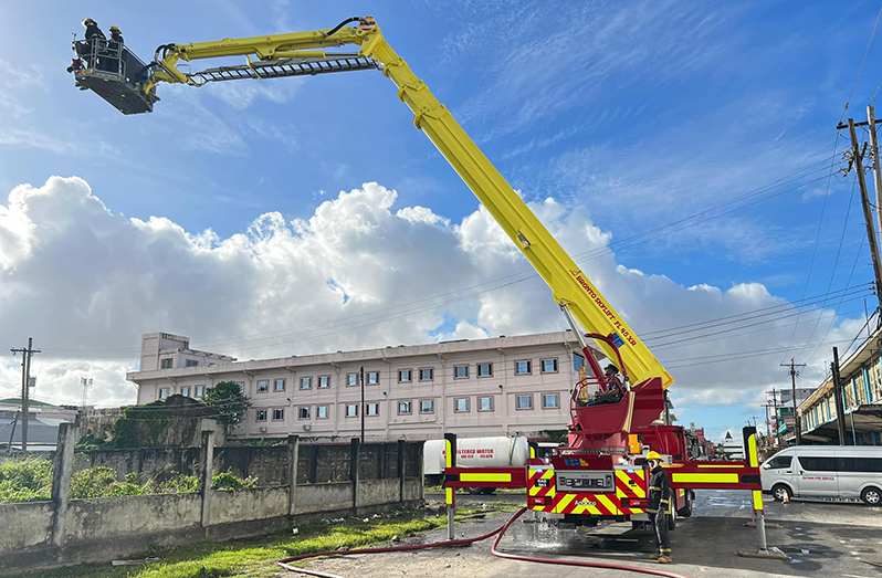 Fire Service hosts exercise to test new firefighting equipment - Guyana ...