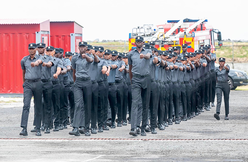 The recruits during the drill exercise