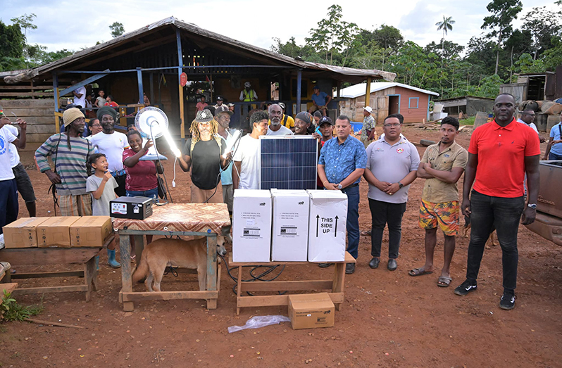 Hundreds of Region One residents will have an enjoyable and bright Christmas season following the distribution of solar panels (Ministry of Housing photos)