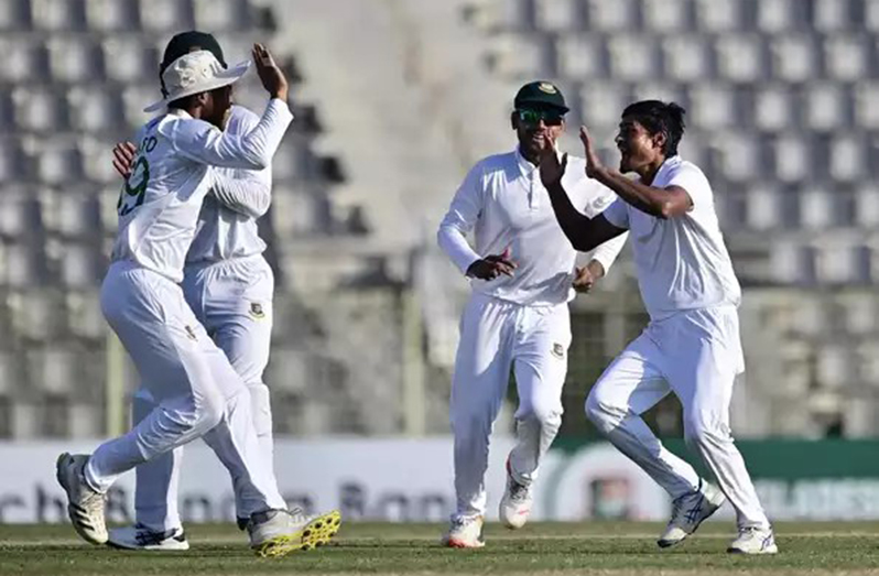 Taijul Islam got top, middle, and lower-order wickets  • (AFP/Getty Images)