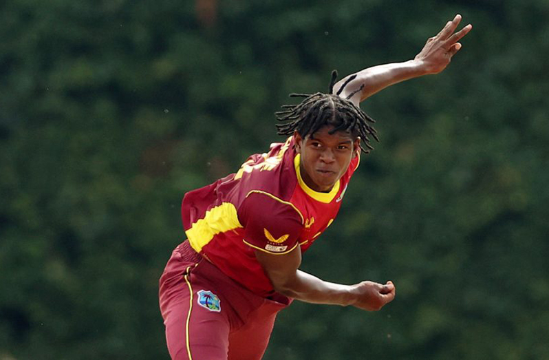 Guyana fast bowler Isai Thorne