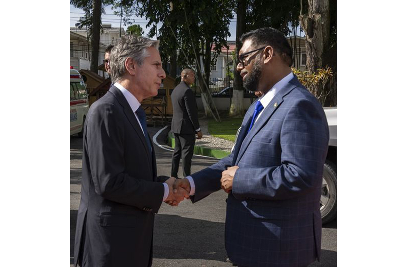 Secretary of State Antony Blinken spoke with President Dr. Mohamed Irfaan Ali ealier this month to reaffirm the United States’ unwavering support for Guyana’s sovereignty