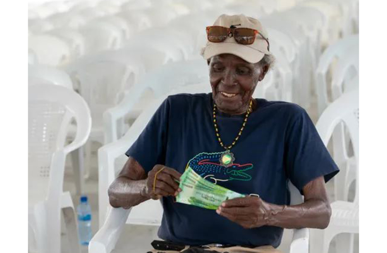 A pensioner is overjoyed after receiving the one-off grant