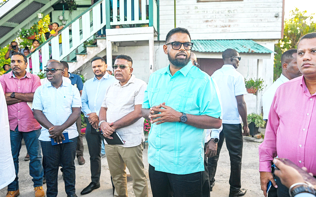 President, Dr Irfaan Ali, during his visit at Coverden (DPI photos)