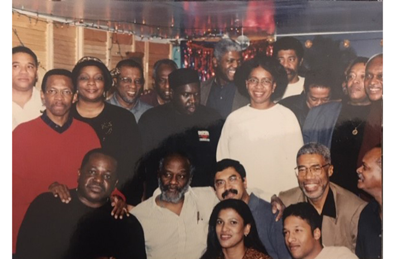 Standing at the centre, Claire Goring is happy being among her fellow Guyanese cultural workers, including poet and Folklorist Wordsworth McAndrew, wearing a white shirt at the centre of the front row.