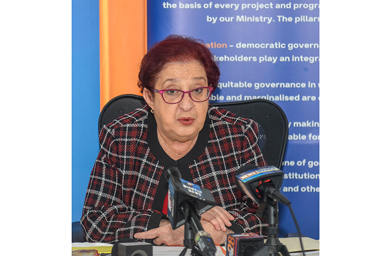 Minister of Parliamentary Affairs and Governance, Gail Teixeira (Japheth Savory photo)
