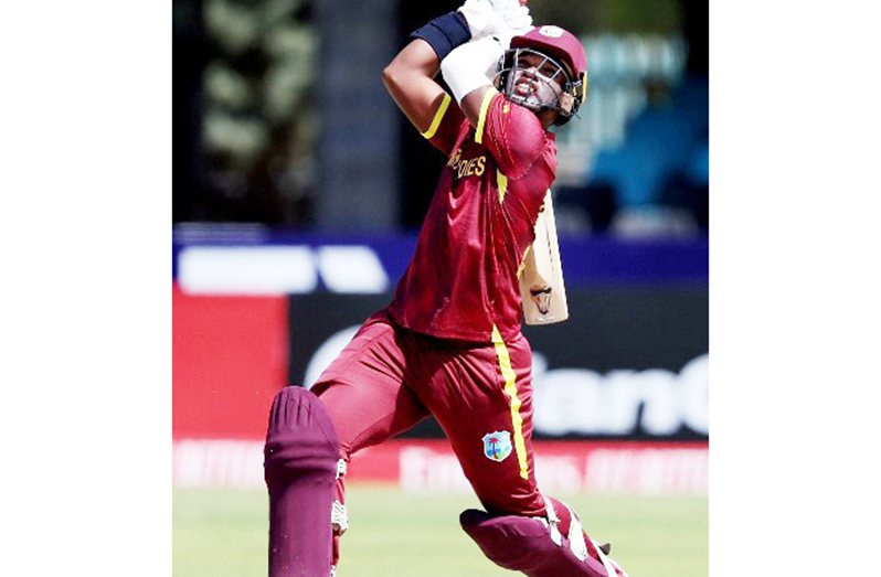 Steve Wedderburn goes on the attack during his half-century against Sri Lanka on Tuesday (Photo courtesy ICC)