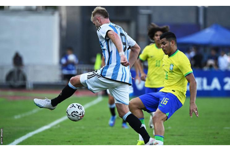 Luciano Gondou (left) plays his club football for Argentinos Juniors.