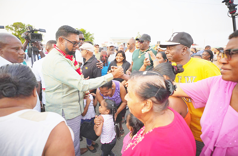 President Dr. Irfaan Ali held outreaches in Timehri, Friendship, and Grove, East Bank Demerara on Friday. During the meetings, the President informed the residents about the various measures in the 2024 National Budget (Photos: Office of the President)