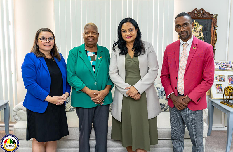 Minister of Human Services and Social Security, Dr. Vindhya Persaud with the UNFPA officials