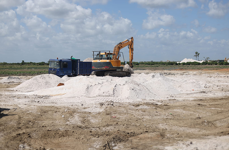 Infrastructural works are progressing on the Enmore/Foulis Industrial and Commercial Zone on the East Coast of Demerara (Ministry of Housing and Water photos)