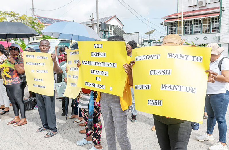 Some teachers across the country have been participating in strike action since Monday (Delano Williams photo)