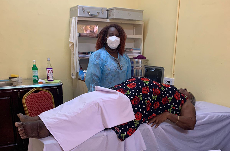 A patient accessing ultrasound services at Charity Oscar Joseph Hospital