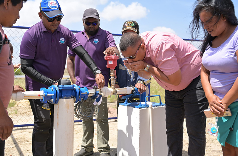 More than 200 residents of Kamana now have access to portable water following the commissioning of a $48 million water supply system (Ministry of Housing and Water photos)