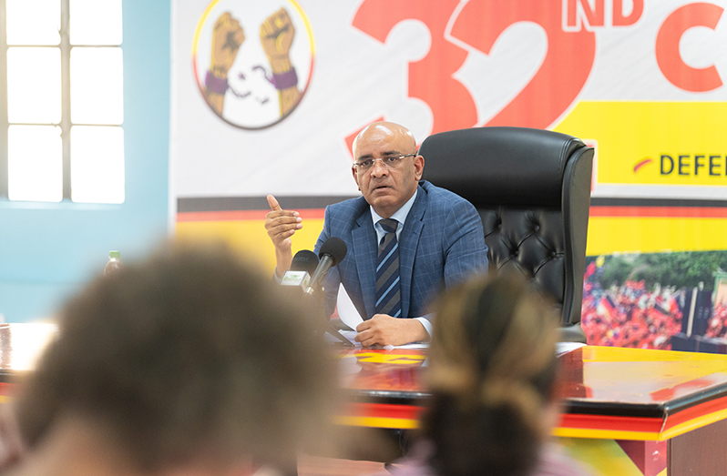 At his weekly news conference on Thursday, PPP General Secretary Dr. Bharrat Jagdeo said that the government will pursue a Commission of Inquiry (CoI) into the crime wave that occurred back in 2002 (Delano Williams photo)