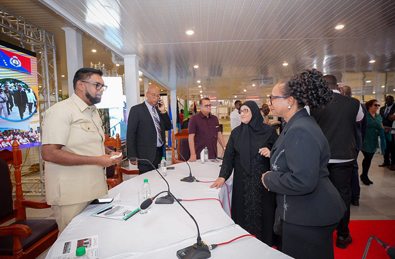 President Dr Irfaan Ali with Director of Public Prosecutions (DPP), Shalimar Ali-Hack and Chancellor (ag) of the Judiciary, Justice Yonette Cummings-Edwards