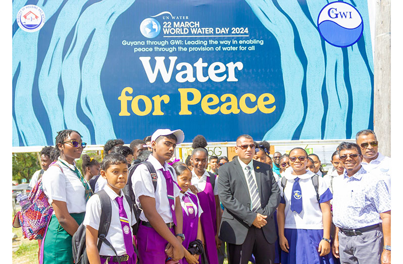 Minister Croal at the GWI Head Office on World Water Day (Shaniece Bamfield photos)