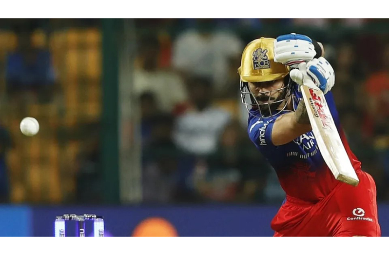 Virat Kohli did the early scoring in RCB's chase and ended with a 49-ball 77• (BCCI)