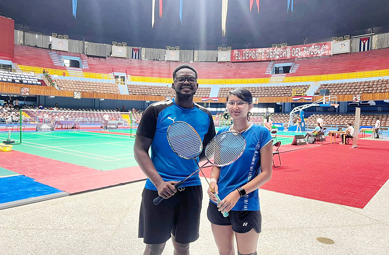 National badminton players Priyanna Ramdhani and Akili Haynes in Cuba