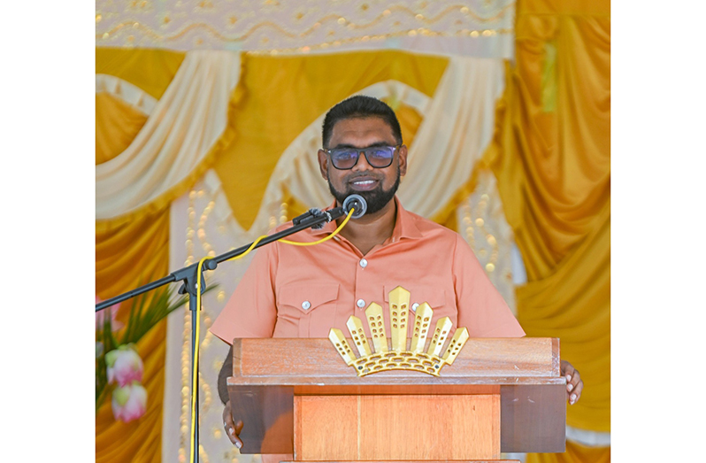 President Ali during his presentation at the Cove and John Ashram (Office of the President photos)