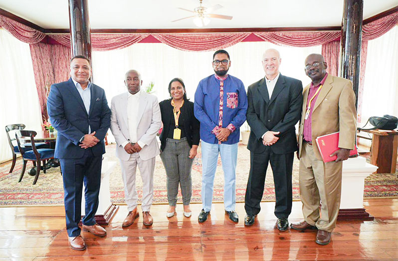 President Dr. Irfaan Ali on Monday met with DHL Caribbean executives