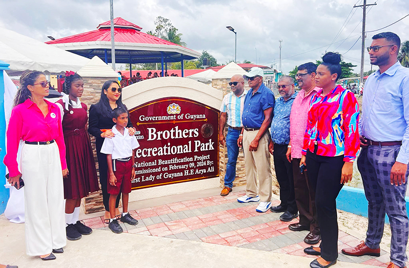 Residents of Brothers and Lonsdale in East Bank Berbice, Region Six, are now benefiting from recreational parks in their communities, following the commissioning of the two parks by First Lady Arya Ali, on Thursday