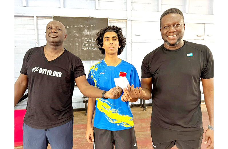 From left: Donald Duff, Khristian Sahadeo and Christoper Franklin shared the top honours